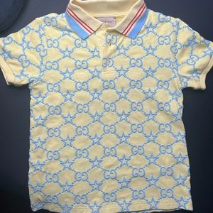 Children's GG and stars stretch cotton polo